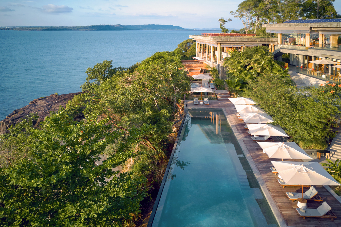 Aerial view of the main pool