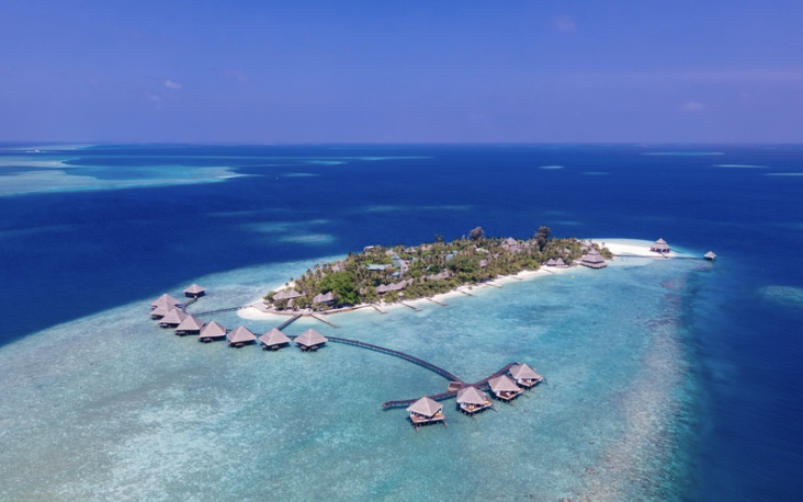 Vista aérea Six Senses Laamu.